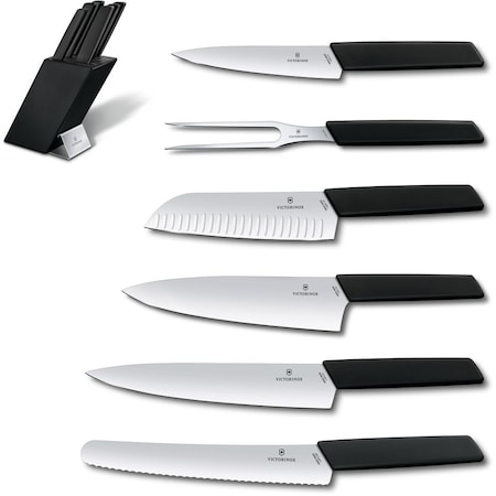 Swiss Army Brands 2024 Victorinox Kitchen Swiss Modern 6-Piece Block Set Black VIC-6.7186.63